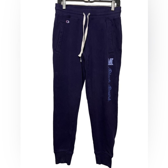 Champion Maine Black Bears Joggers Navy w White Printed Logo Size Small - Picture 1 of 3
